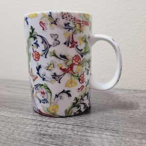 World Market Ceramic Butterfly Flower Tea, Coffee Mug